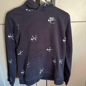 Nike Kids Navy Hoodie with Logo Pattern